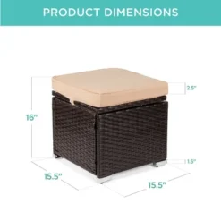 Best Choice Products Set Of 2 Wicker Ottomans, Multipurpose Furniture W/ Removable Cushions, Steel Frame -Crosley Shop GUEST 45cb82a5 c3f8 4a2d 85d7 3919ae8247ed