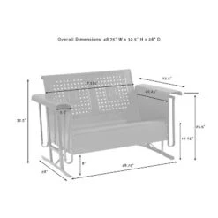 Bates Outdoor Loveseat Glider - Turquoise Gloss - Crosley -Crosley Shop GUEST 45dc53ee 8cdf 42d1 bc95 0b21895a353e