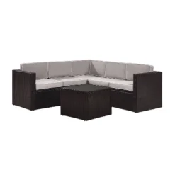 Palm Harbor 6pc Outdoor Wicker Sectional Set - Gray - Crosley -Crosley Shop GUEST 460b1167 5722 445f ae59 2e99d5068257
