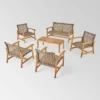 Hampton 6pc Wood & Wicker Chat Set - Natural/Gray - Christopher Knight Home -Crosley Shop GUEST 4619dc82 7baf 4999 ade0 14057ec48312