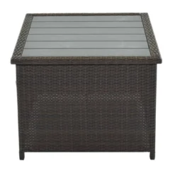 9pc Wicker Patio Sectional Seating Set With Cushions - Brown/Blue - GODEER -Crosley Shop GUEST 4660dece cfeb 4f77 a8d2 7c210efc553a