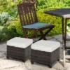 Outsunny 2 Pc 20" Outdoor PE Rattan Wicker Ottoman, Fade-Resistant Patio Footrest With Soft Cushion, Steel Frame, Brown, White -Crosley Shop GUEST 46a4fa94 3e29 4b16 9f48 f7098d93ec74
