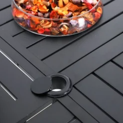 5pc Outdoor Dining Set With Metal Slat Round Table With Umbrella Hole - Captiva Designs -Crosley Shop GUEST 46dd5f95 a66f 4b5e baa1 85e14d42e9cb