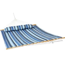Sunnydaze Decor Sunnydaze Two-Person Quilted Fabric Hammock With Spreader Bars - 450 Lb Weight Capacity -Crosley Shop GUEST 47463b19 1586 4beb ba4c 6e5b59a5058e