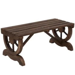 Outsunny 2-Person Garden Bench Outdoor Wagon Wheel Porch Bench For Backyard, Patio, Garden -Crosley Shop GUEST 4764b16a fd16 46fd bcb3 e63a689a6bce