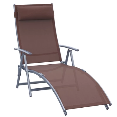 Outsunny Steel Fabric Outdoor Folding Chaise Lounge Chair Recliner With Portable Design & 7 Adjustable Backrest Positions 10 Outsunny Steel Fabric Outdoor Folding Chaise Lounge Chair Recliner With Portable Design & 7 Adjustable Backrest Positions - Image 8