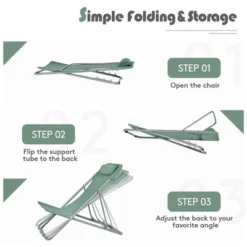 Costway Set Of 2 Beach Chair Portable 3-Position Lounge Chair W/ Headrest BlueGreenOrange -Crosley Shop GUEST 48442985 1427 461e 91cd a3104e15db4a