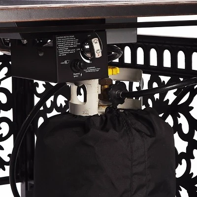 5pc Outdoor Dining Set With 48" Rectangle Fire Table & Deep Seating Swivel Rocking Chairs, Wind Blocker Lid & Covers - Oakland Living 11 5pc Outdoor Dining Set With 48" Rectangle Fire Table & Deep Seating Swivel Rocking Chairs, Wind Blocker Lid & Covers - Oakland Living - Image 9