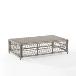 Thatcher Outdoor Rectangular Coffee Table Creme/Driftwood - Crosley -Crosley Shop GUEST 48fb6e35 2b08 4302 a6fa ae0e3184b6c7