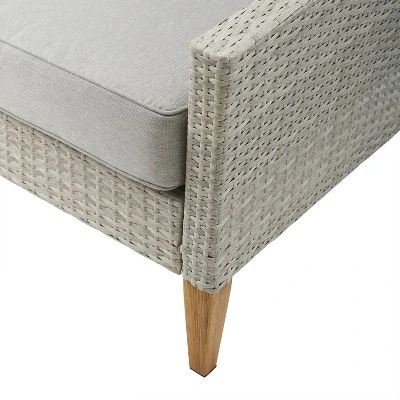 Capella Outdoor Wicker 3 Pc Sofa And Two Chair Set - Gray/Acorn - Crosley 10 Capella Outdoor Wicker 3 Pc Sofa And Two Chair Set - Gray/Acorn - Crosley - Image 8