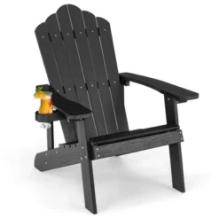 Costway Patio HIPS Adirondack Chair With Cup Holder Weather Resistant Outdoor 380 LBS Black/Teak/Green/Navy/Red/Gray/White/Yellow 28 Costway Patio HIPS Adirondack Chair With Cup Holder Weather Resistant Outdoor 380 LBS Black/Teak/Green/Navy/Red/Gray/White/Yellow -Crosley Shop GUEST 4a95315e 8eb3 4ac4 a9de 9d000a1d954a