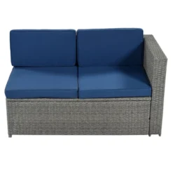 9pc Wicker Patio Conversation Set With Cushions - Blue - GODEER -Crosley Shop GUEST 4aaa748c c22f 41e4 89c4 a5dab4cefc02