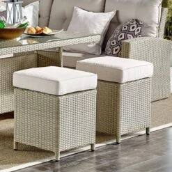 Canaan 4pc All Weather Wicker Outdoor Double Corner Horseshoe Sectional Set Cream - Alaterre Furniture -Crosley Shop GUEST 4b24dcf6 377e 4878 a16d 4c96a8fa7909