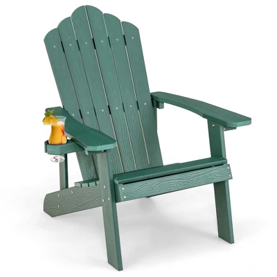 Costway Patio HIPS Adirondack Chair With Cup Holder Weather Resistant Outdoor 380 LBS Black/Teak/Green/Navy/Red/Gray/White/Yellow 14 Costway Patio HIPS Adirondack Chair With Cup Holder Weather Resistant Outdoor 380 LBS Black/Teak/Green/Navy/Red/Gray/White/Yellow - Image 12