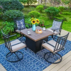 5pc Outdoor Set With Swivel Chairs & 34" Propane Fire Pit Table - Captiva Designs -Crosley Shop GUEST 4c0a770f 6a1a 4415 aca1 7862daa68483