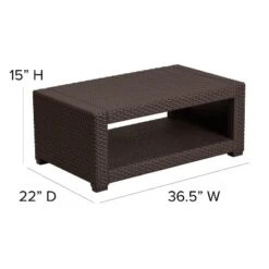 Flash Furniture Seneca Chocolate Brown Faux Rattan Coffee Table -Crosley Shop GUEST 4c10282e 4a04 4297 af3a e3c8de4d5ffa