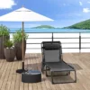Outsunny Reclining Chaise Lounge Chair, Portable Sun Lounger, Folding Camping Cot, With Adjustable Backrest And Removable Pillow, For Patio, Garden, Beach -Crosley Shop GUEST 4cc7d70b 753c 483d 87dd e8044e6dc6ba