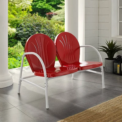 Griffith Outdoor Loveseat - Bright Red - Crosley 3 Griffith Outdoor Loveseat - Bright Red - Crosley