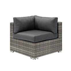 4pc Metal Multi-Shade Rattan Sectional - Gray - Saracina Home -Crosley Shop GUEST 4d51d148 6f1f 4126 98af e0a8560a763c