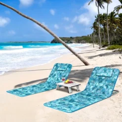 Costway 3-Piece Beach Lounge Chair Mat Set 2 Adjustable Lounge Chairs With Table BlueStripe 24 Costway 3-Piece Beach Lounge Chair Mat Set 2 Adjustable Lounge Chairs With Table BlueStripe -Crosley Shop GUEST 4e69d0fa 4f5f 4d73 8263 3d2ac0ef2bed
