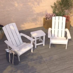 Merrick Lane Set Of 2 All-Weather Adirondack Patio Chairs With Matching Side Table -Crosley Shop GUEST 4f3e9fac d2f3 4334 9a40 5a1039bb3752