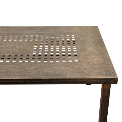 95" Rectangular Modern Outdoor Mesh Lattice Aluminum Rectangular Patio Dining Set With Eight Arm Chairs - Bronze - Oakland Living 4 95" Rectangular Modern Outdoor Mesh Lattice Aluminum Rectangular Patio Dining Set With Eight Arm Chairs - Bronze - Oakland Living - Image 2