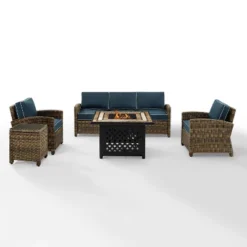 Bradenton 5pc Outdoor Wicker Conversation Set With Fire Table - Crosley 39 Bradenton 5pc Outdoor Wicker Conversation Set With Fire Table - Crosley -Crosley Shop GUEST 50344318 1841 4d7a b103 7adaa8e0403d