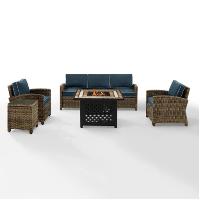 Bradenton 5pc Outdoor Wicker Conversation Set With Fire Table - Crosley 20 Bradenton 5pc Outdoor Wicker Conversation Set With Fire Table - Crosley - Image 18
