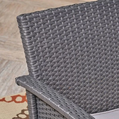St. Lucia Wicker Loveseat - Gray - Christopher Knight Home 4 St. Lucia Wicker Loveseat - Gray - Christopher Knight Home - Image 2