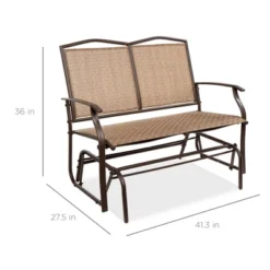 Best Choice Products 2-Person Outdoor Swing Glider, Patio Loveseat, Steel Bench Rocker For Porch W/ Armrests -Crosley Shop GUEST 51023446 1222 4adf 9c8b 98de5b99cb00