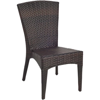 New Castle Wicker Side Chair (Set Of 2) - Black/Brown - Safavieh 4 New Castle Wicker Side Chair (Set Of 2) - Black/Brown - Safavieh - Image 2