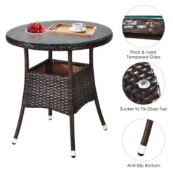 Costway 4PCS Outdoor Patio Rattan Furniture Set Cushioned Sofa Table TurquoiseBlackNavyRed 19 Costway 4PCS Outdoor Patio Rattan Furniture Set Cushioned Sofa Table TurquoiseBlackNavyRed -Crosley Shop GUEST 5134bc78 0829 472b 8cf6 f6f5e52a7e95