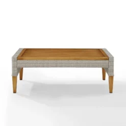 Capella Outdoor Wicker Coffee Table Gray/Acorn - Crosley