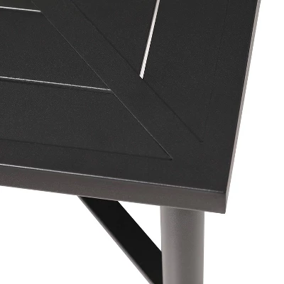 7pc Outdoor Dining Set With 6 Chairs With Seat & Back Cushions & Metal Rectangle Table With Umbrella Hole - Captiva Designs 17 7pc Outdoor Dining Set With 6 Chairs With Seat & Back Cushions & Metal Rectangle Table With Umbrella Hole - Captiva Designs - Image 15