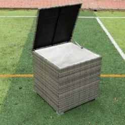 4pc Wicker Patio Sectional Seating Set With Cushions - Gray/Beige - GODEER -Crosley Shop GUEST 5158dad0 7ca7 4064 bf42 cfe0145f8da9