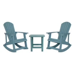Flash Furniture Set Of 2 Savannah All-Weather Poly Resin Wood Adirondack Rocking Chairs With Side Table -Crosley Shop GUEST 51df23fb 38e0 4e48 a0bb 9c8c8f2bcd3b