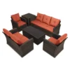 6pc Wicker Outdoor Conversation Set With Cushions - Orange - EDYO LIVING 2 6pc Wicker Outdoor Conversation Set With Cushions - Orange - EDYO LIVING -Crosley Shop GUEST 52a82494 a5ed 46f2 b2ff bbdeae4edb6d