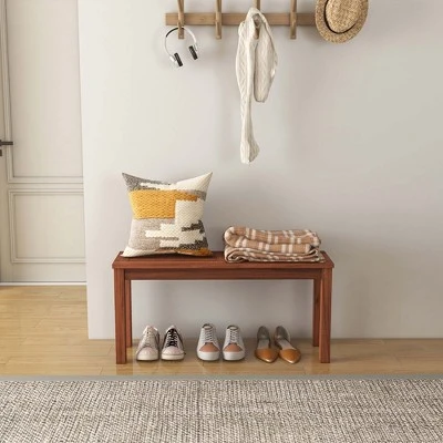 Costway Patio Backless Bench 2-Seater Outdoor Dining Bench Solid Wood Garden Backyard 4 Costway Patio Backless Bench 2-Seater Outdoor Dining Bench Solid Wood Garden Backyard - Image 2