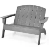 Costway Patio Adirondack Chair Loveseat Bench HDPE Weather Resistant Deck Grey -Crosley Shop GUEST 5324837e 688a 47db b4ec b601dd29b404