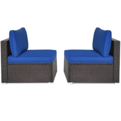Costway 2PCS Patio Rattan Armless Sofa Sectional Furniture -Crosley Shop GUEST 533d0be3 2285 4682 99bd 81556f412c09