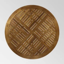 Wells 5 Pc Acacia Wood Round Dining Set Teak Finish - Christopher Knight Home -Crosley Shop GUEST 53786eea dfba 4457 81b7 07765ad2e851