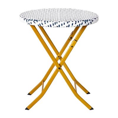 Emma And Oliver Three Piece Folding French Bistro Set In PE Rattan With Metal Frames For Indoor And Outdoor Use 4 Emma And Oliver Three Piece Folding French Bistro Set In PE Rattan With Metal Frames For Indoor And Outdoor Use - Image 2