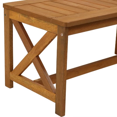 Sunnydaze Decor Sunnydaze Outdoor Meranti Wood With Teak Oil Finish Rectangular Wooden Patio Coffee Table - 35" - Brown 5 Sunnydaze Decor Sunnydaze Outdoor Meranti Wood With Teak Oil Finish Rectangular Wooden Patio Coffee Table - 35" - Brown - Image 3