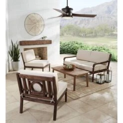 Teal Island Designs Farmhouse Rustic Acacia Wood Rectangular Outdoor Coffee Table 43 1/4" X 22 3/4" Brown Slat Tabletop For Spaces Patio House Balcony -Crosley Shop GUEST 53efa7ea 6143 4999 9a17 f922b29a52cf