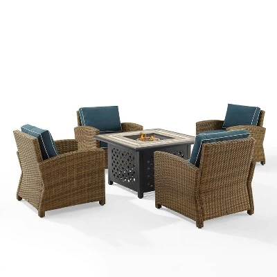 Bradenton 5pc Outdoor Wicker Arm Chair & Fire Table Set - Crosley 21 Bradenton 5pc Outdoor Wicker Arm Chair & Fire Table Set - Crosley - Image 19