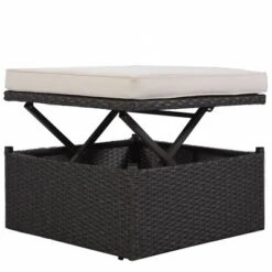 4pc Outdoor Wicker Rectangle Daybed With Canopy & Cushions - Beige - GODEER -Crosley Shop GUEST 547f883b 6e74 4fca b52a d9b385e01e50