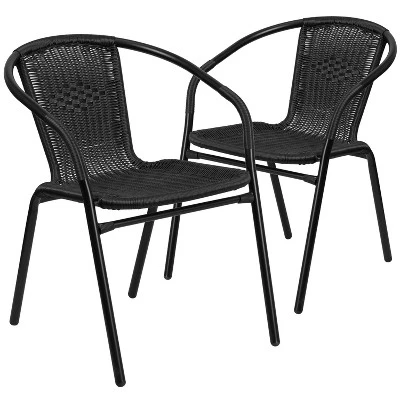Emma And Oliver 2 Pack Rattan Indoor-Outdoor Restaurant Stack Chair With Curved Back 17 Emma And Oliver 2 Pack Rattan Indoor-Outdoor Restaurant Stack Chair With Curved Back - Image 15
