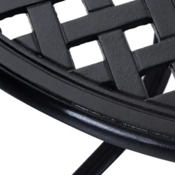 Outsunny 33" Patio Dining Table Round Cast Aluminium Outdoor Bistro Table With Umbrella Hole - Black -Crosley Shop GUEST 552edb3d 8610 4951 8868 ac7c82b0f0d9