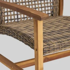 Augusta 5pc Wood & Wicker Chat Set With Fire Pit - Natural/Gray/Dark Gray - Christopher Knight Home -Crosley Shop GUEST 5547e5b5 3d75 4c23 aa15 e24f2f9b22b9