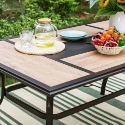 7pc Patio Dining Set With 360 Swivel Chairs & Rectangle Steel & Plastic Tabletop - Captiva Designs -Crosley Shop GUEST 554cbafb f23d 423c 8898 b9e7cc1a0411 1